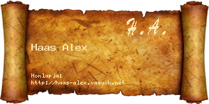 Haas Alex névjegykártya